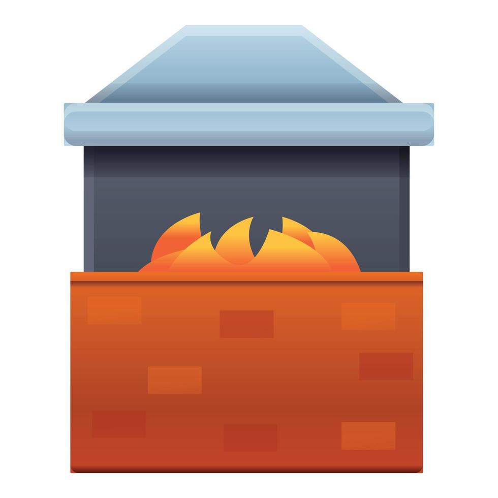 Blacksmith oven icon, cartoon style vector