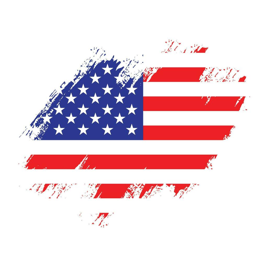 American distressed grunge flag vector