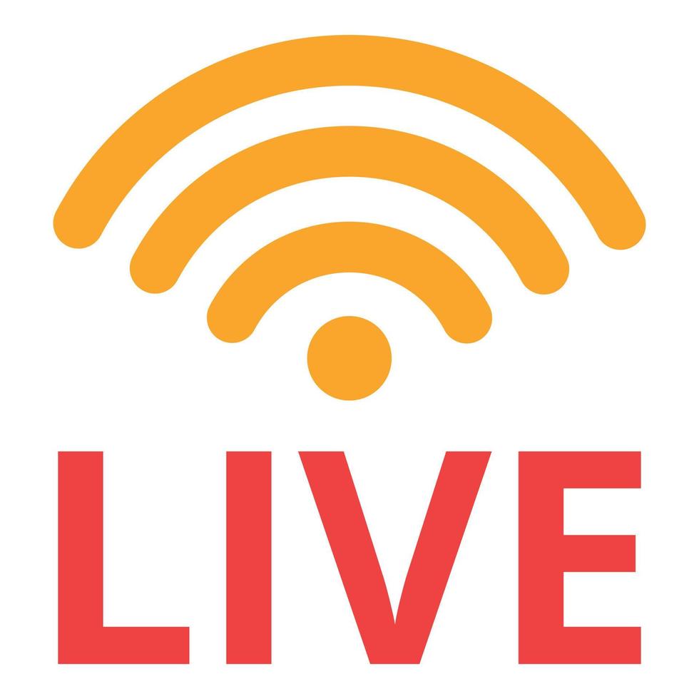 Wifi live stream icon, cartoon style vector