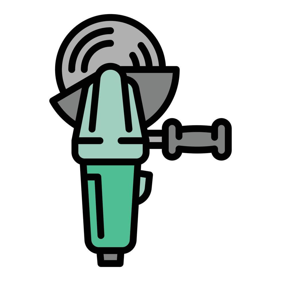 Angle grinder icon, outline style vector