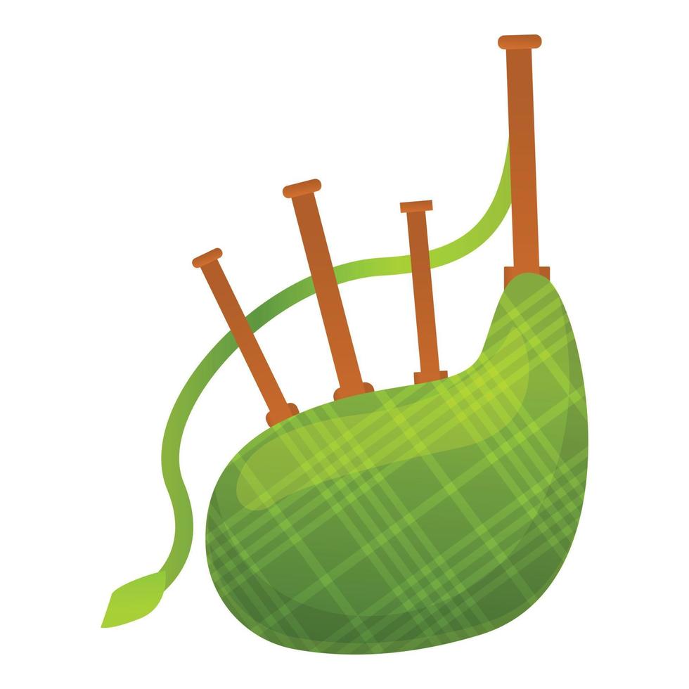 Ireland bagpipes icon, cartoon style vector
