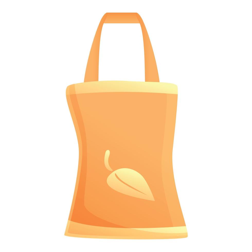 Eco bag icon, cartoon style vector