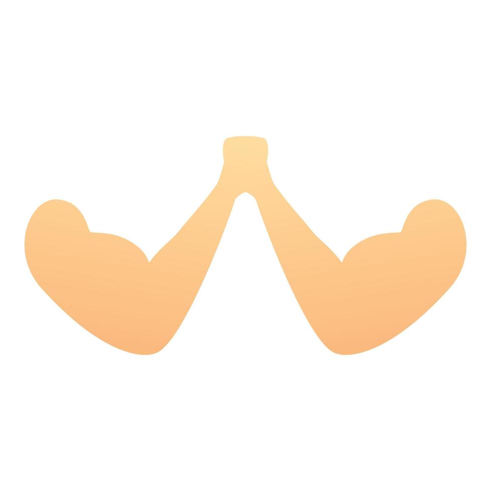Effort arm wrestling icon, cartoon style vector
