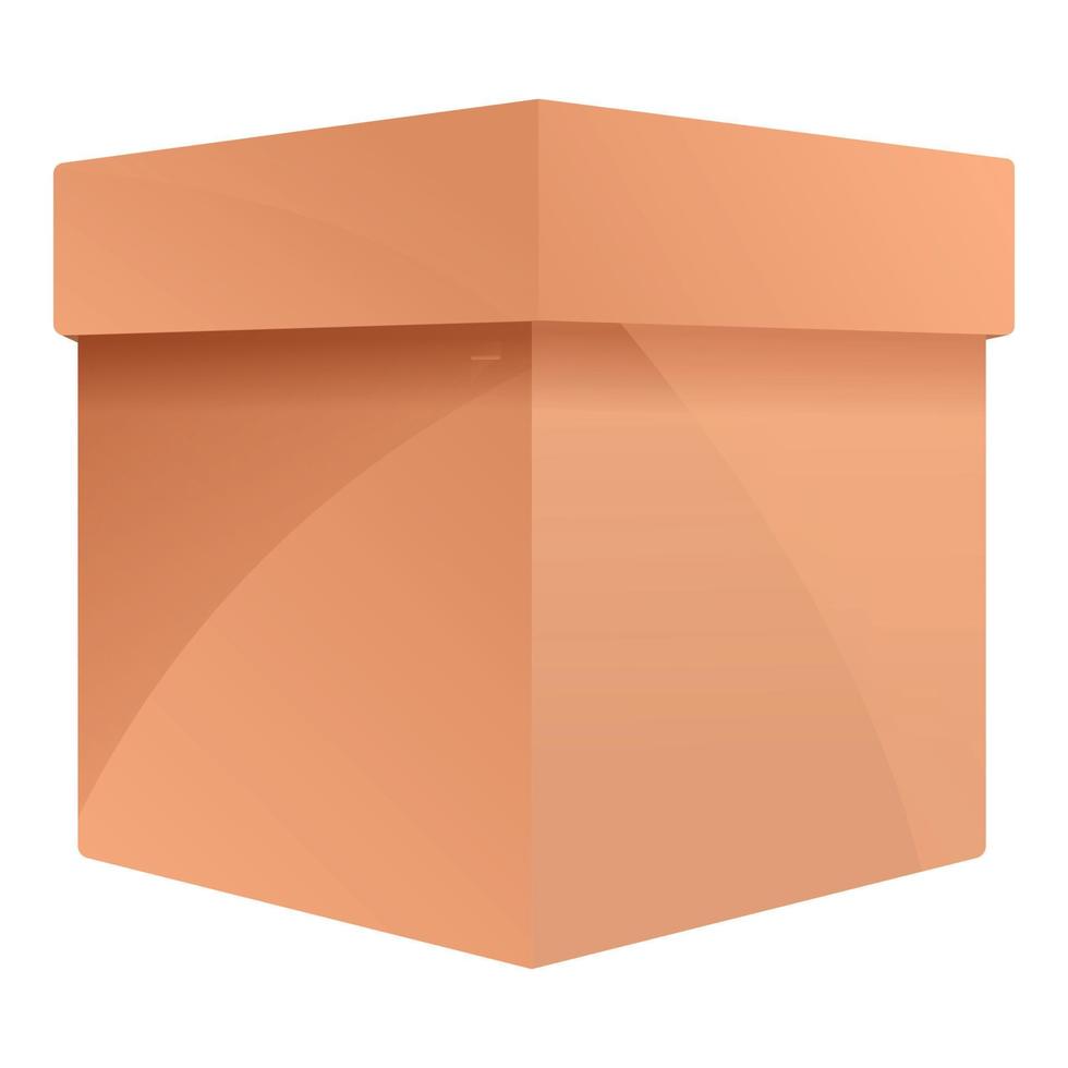 Crate box icon, cartoon style vector