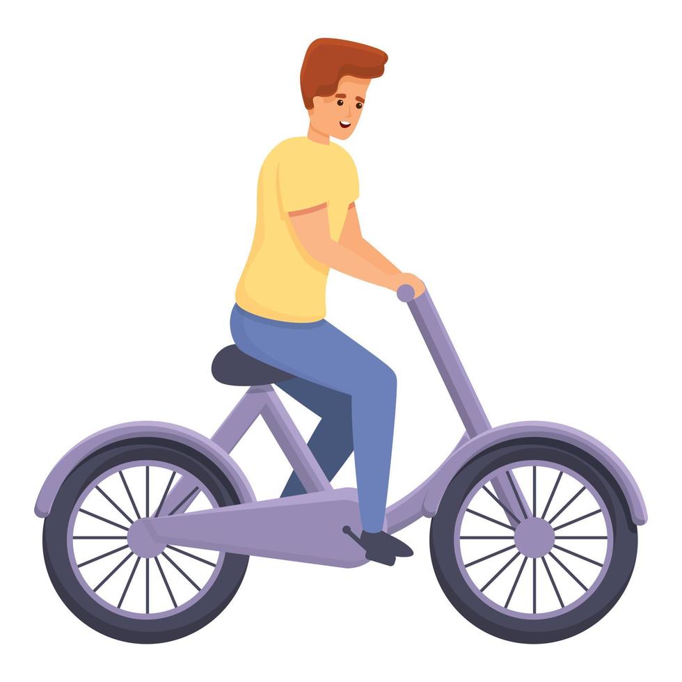 icono de bicicleta de paseo deportivo, estilo de dibujos animados vector