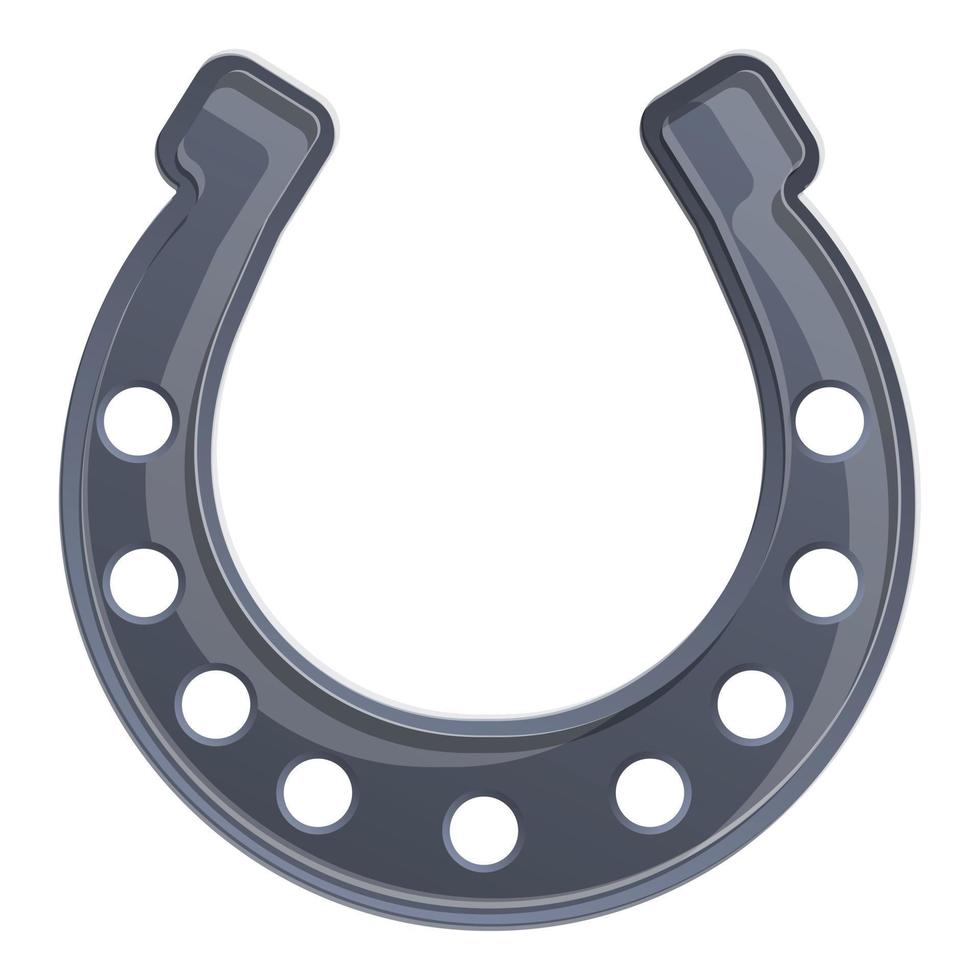 Blacksmith horseshoe icon, cartoon style vector
