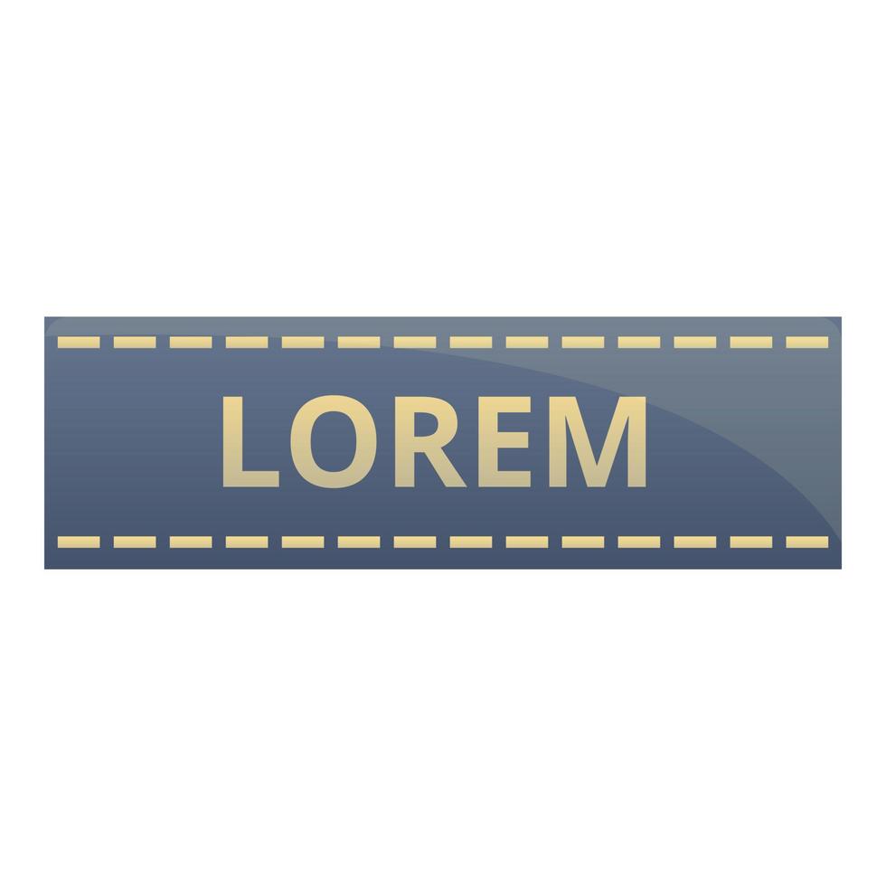 Textile cloth label icon, cartoon style vector