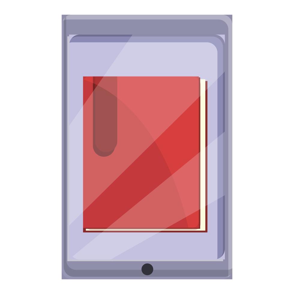 E-book digital application icon, cartoon style vector