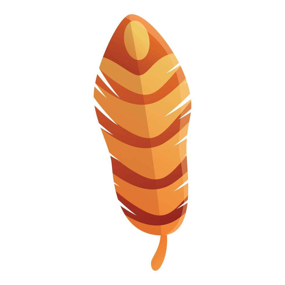 Magic feather icon, cartoon style vector