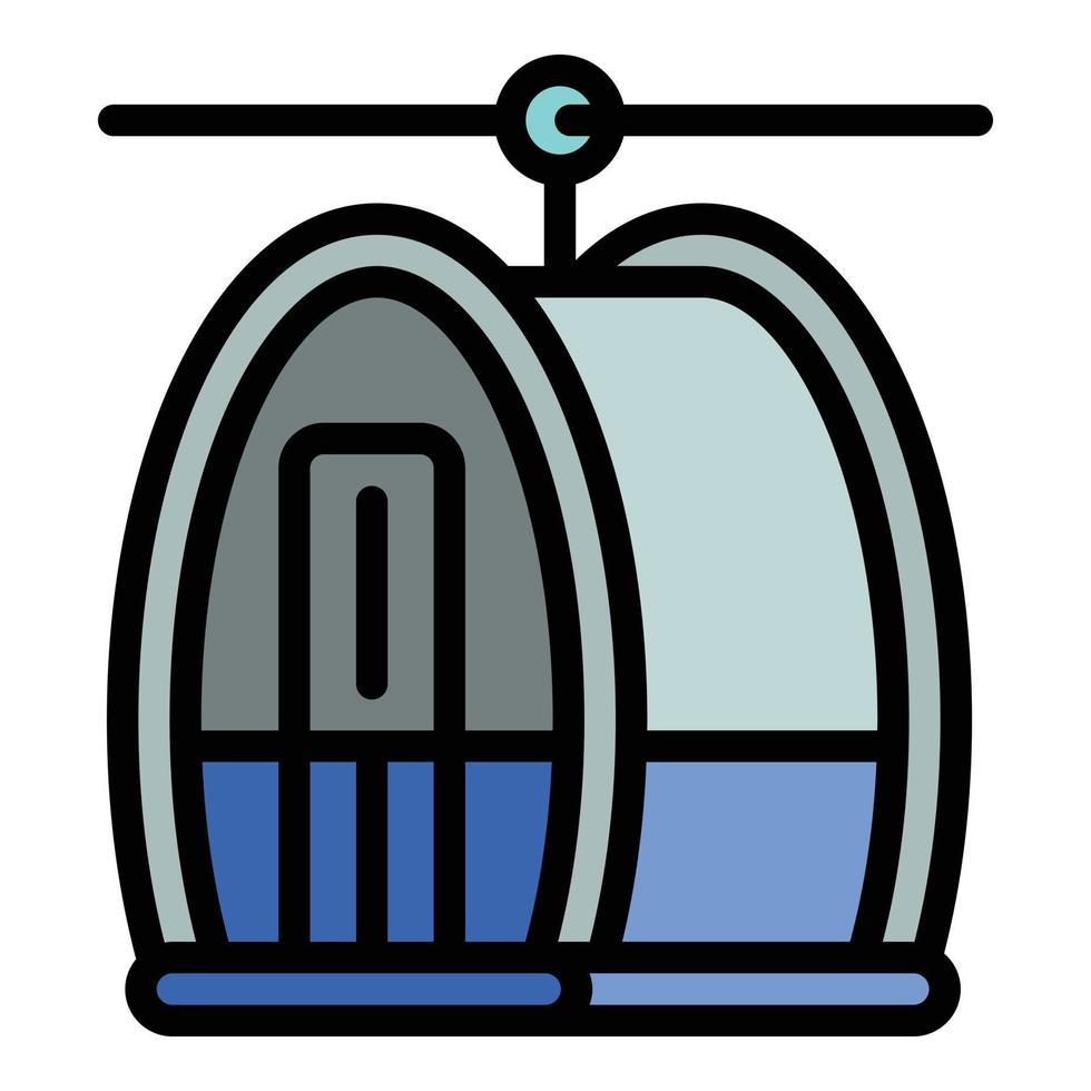 icono de teleférico, estilo de esquema vector