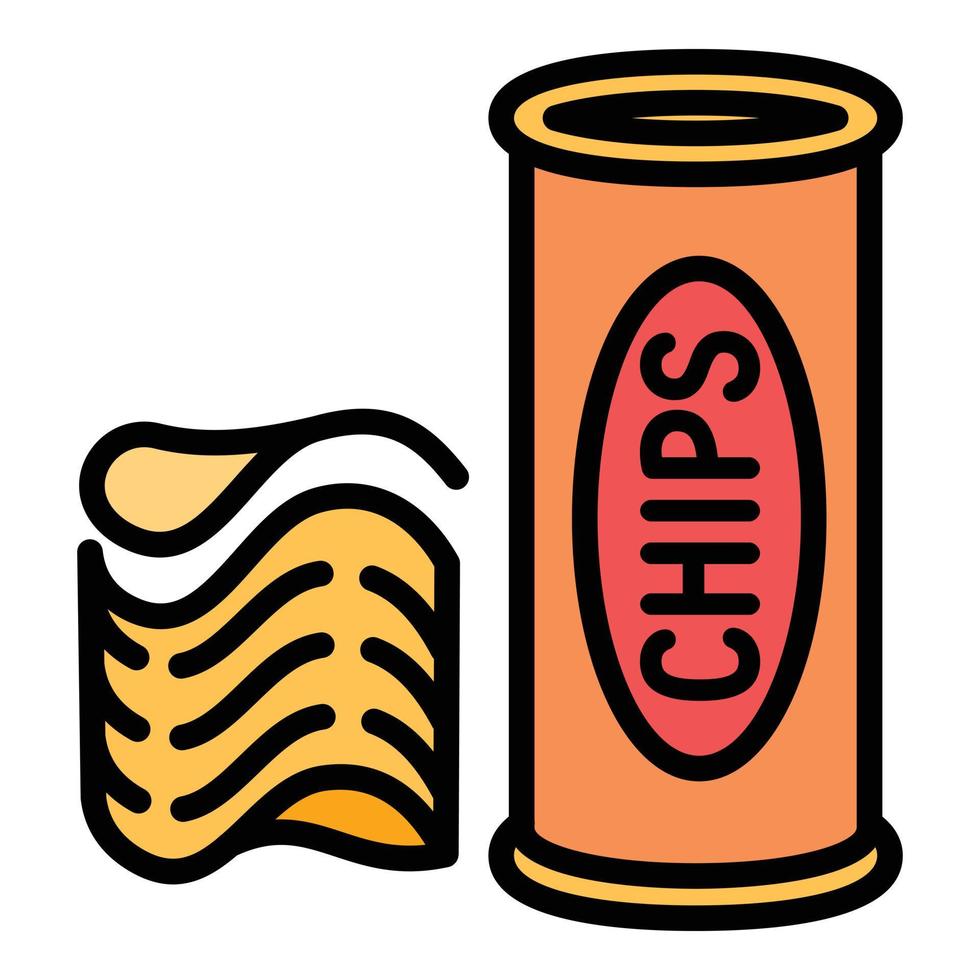 Chips tube icon, outline style vector
