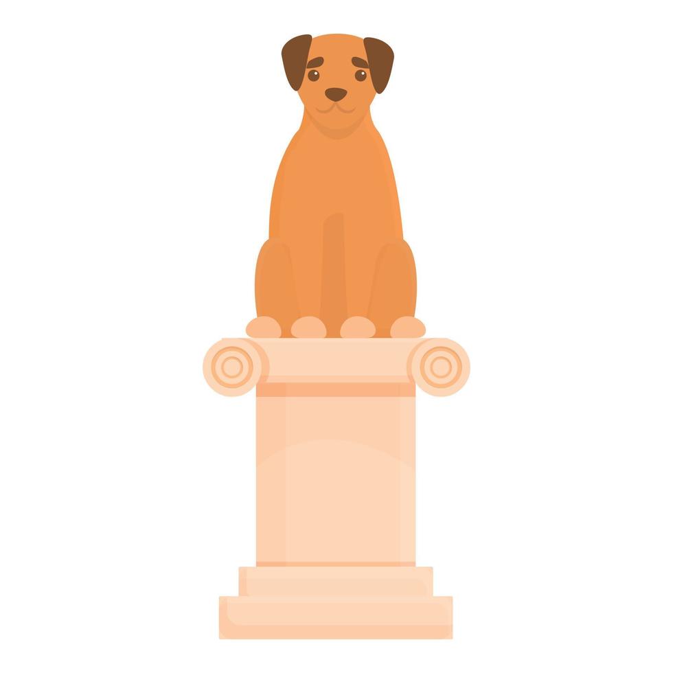 icono de columna de exposición de perros, estilo de dibujos animados vector