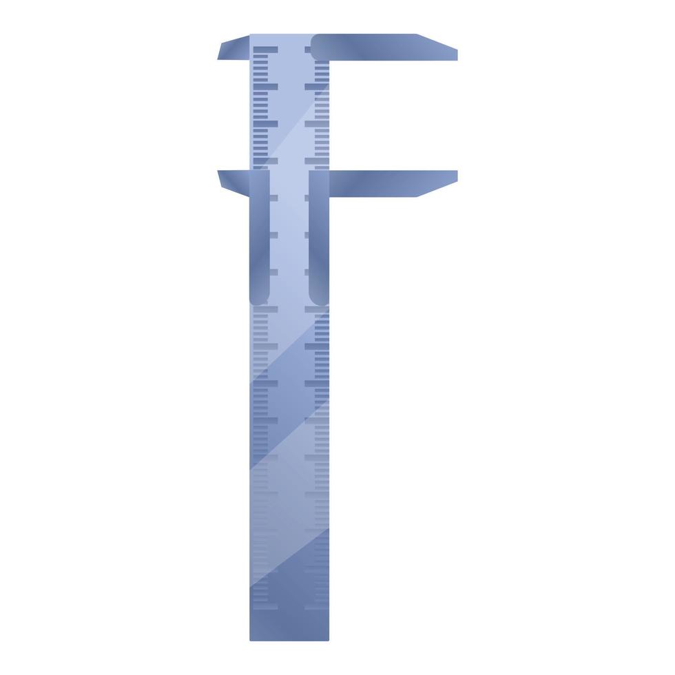 Carpenter caliper icon, cartoon style vector