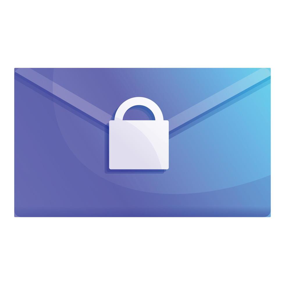 Mail personal information icon, cartoon style vector