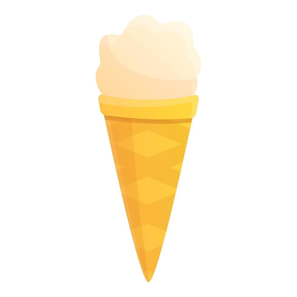 icono de cono de helado, estilo de dibujos animados vector