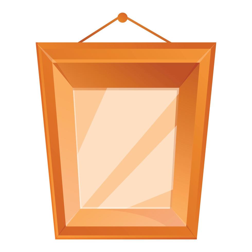 Creative photo frame icon, cartoon style vector