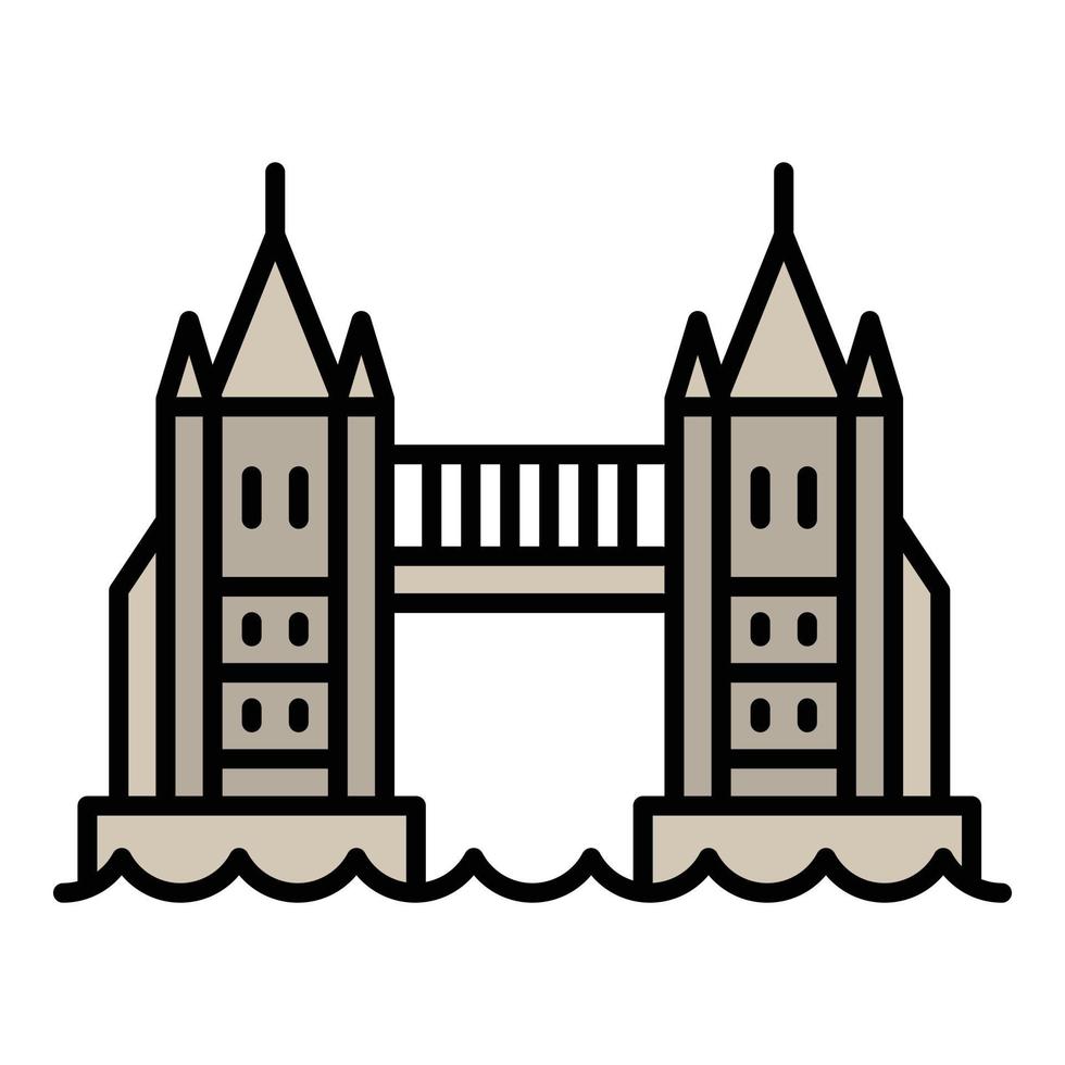 London bridge icon, outline style vector