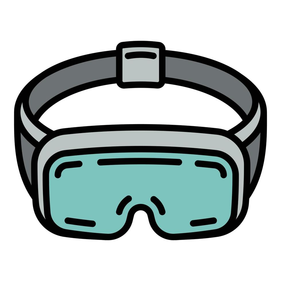 Icono de gafas 360 vr, estilo de esquema vector