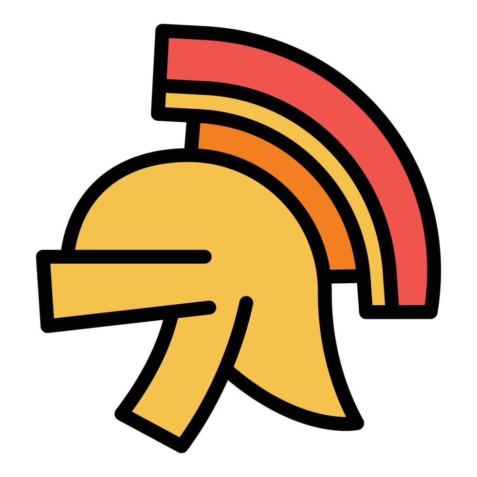 Greek helmet icon, outline style vector