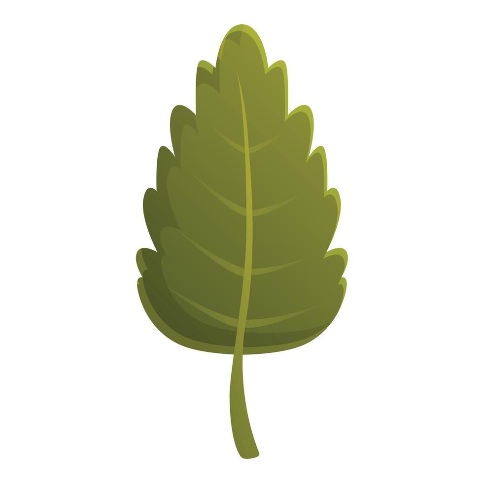 icono de hoja de árbol de otoño verde, estilo de dibujos animados vector