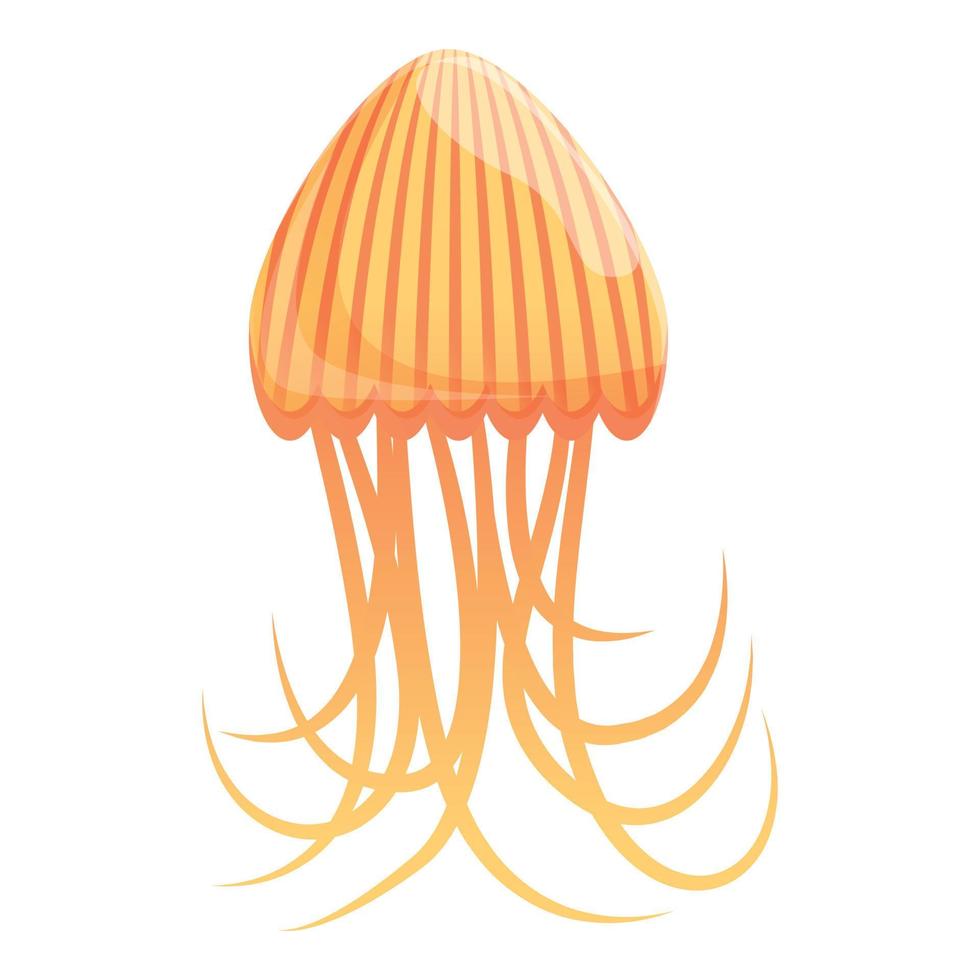 Ocean jellyfish icon, cartoon style vector