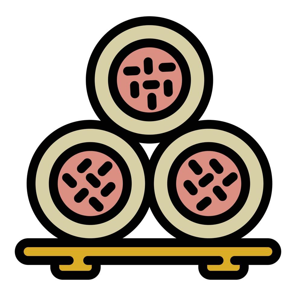 icono de soporte de rollo de sushi, estilo de esquema vector