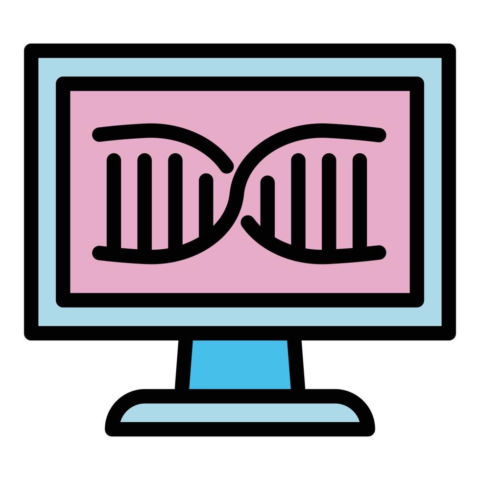 Forensic laboratory dna monitor icon, outline style vector