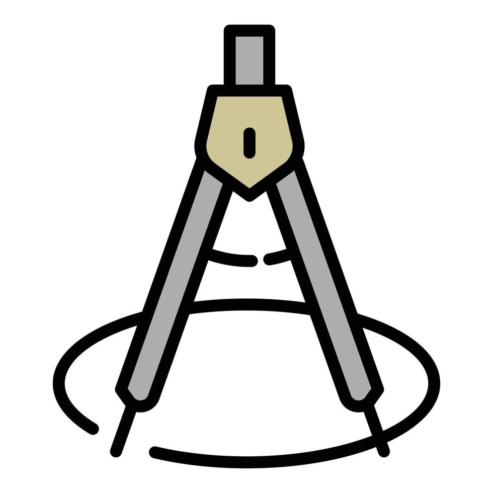 Circle compass icon, outline style vector