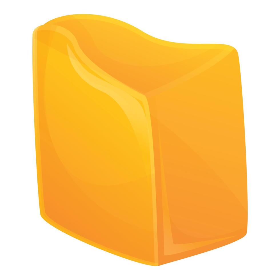 icono de queso cheddar, estilo de dibujos animados vector