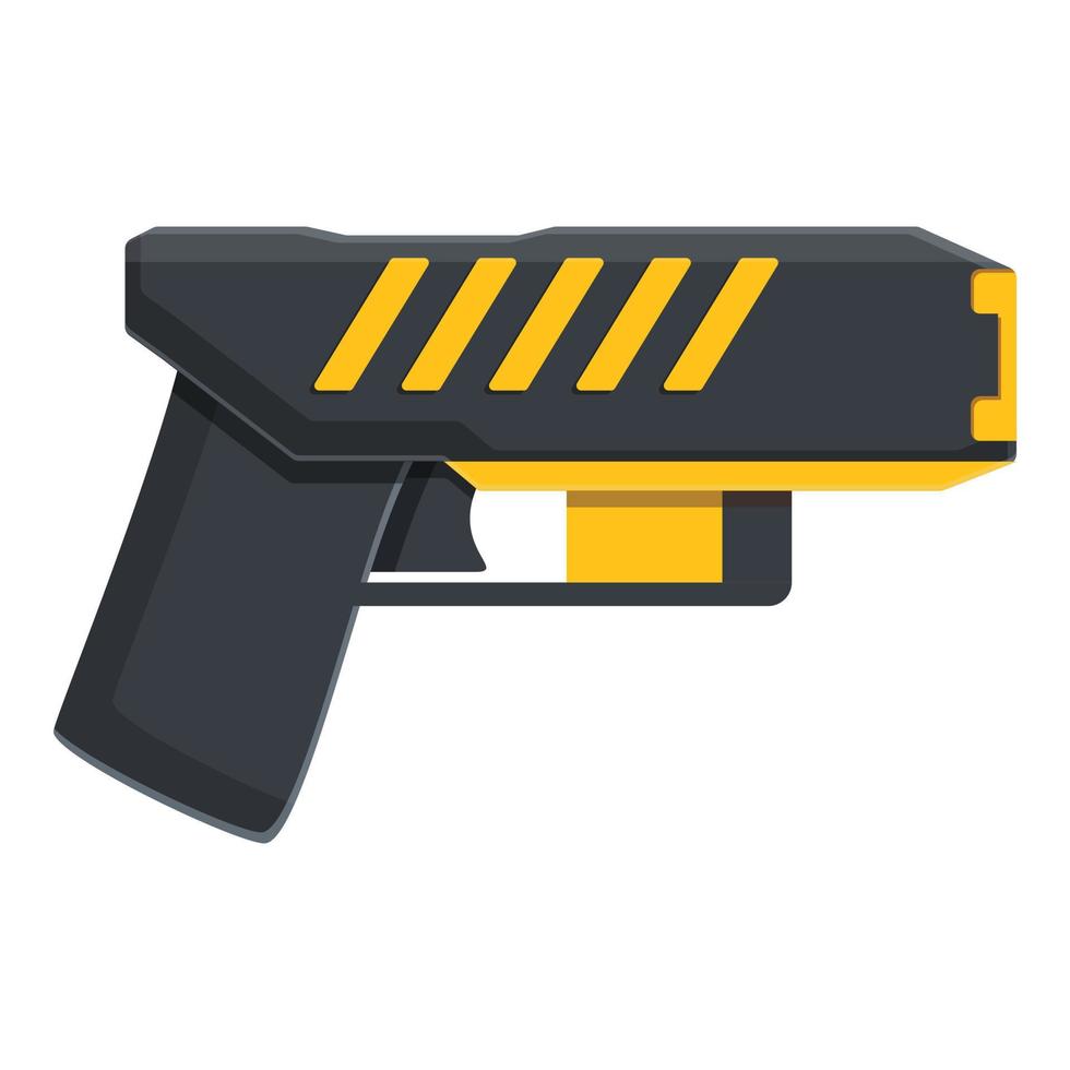 icono de defensa de aturdimiento taser, estilo de dibujos animados vector