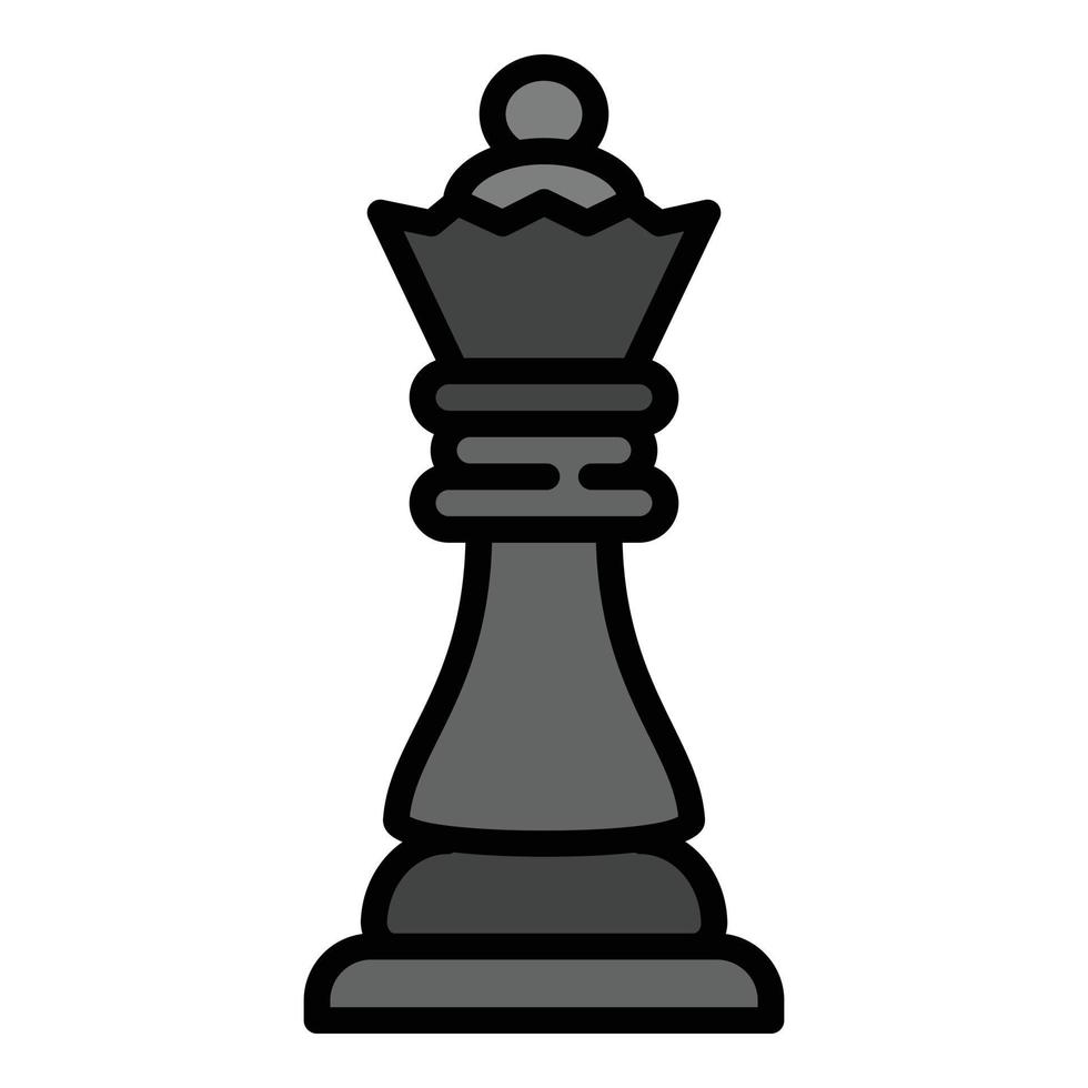 Chess queen icon, outline style vector