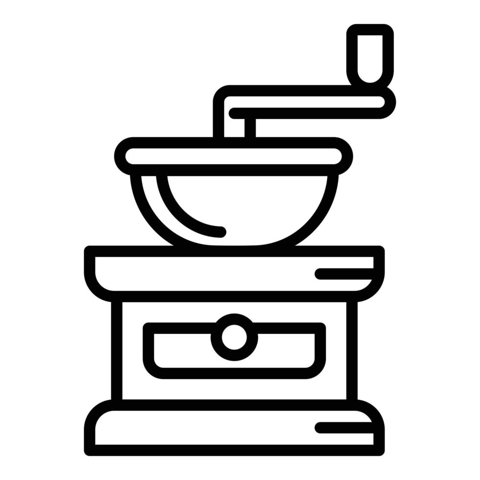 Wood coffee grinder icon, outline style vector