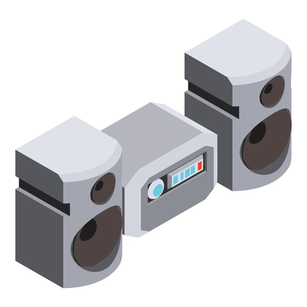 Modern stereo system icon, isometric style vector