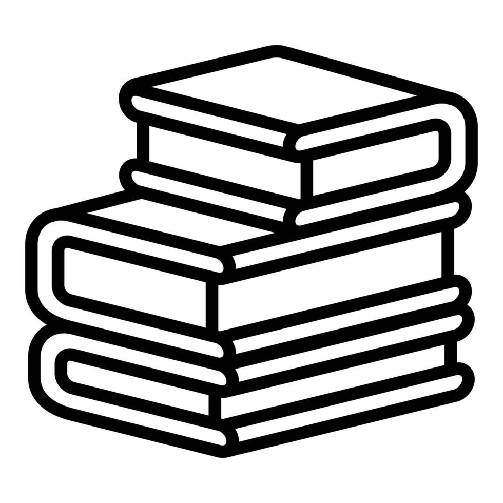 icono de pila de libros, estilo de esquema vector