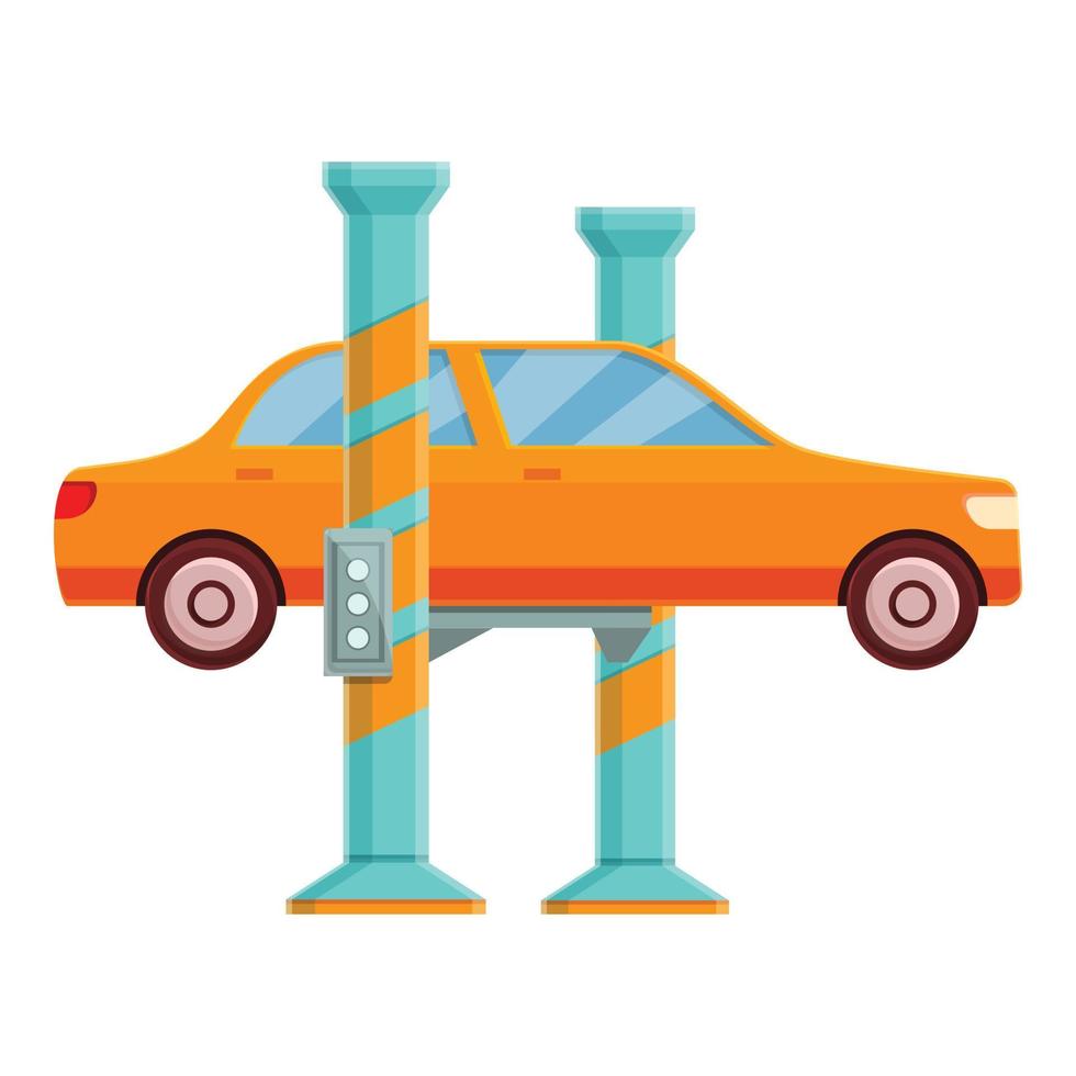 Car lift station icon, cartoon style vector