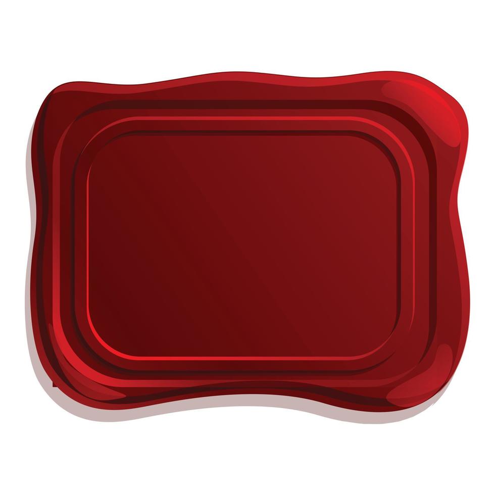 Old wax seal icon, cartoon style vector