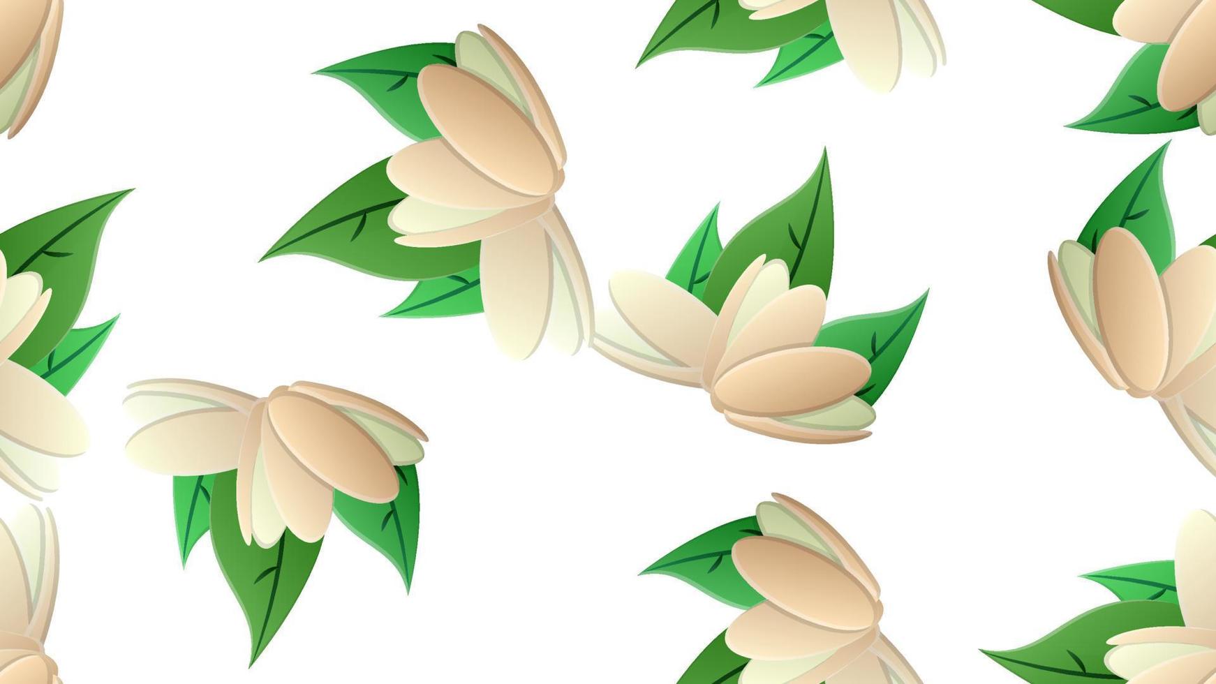 Montón de nueces pistachos vector ilustración sin costuras patrón de fondo