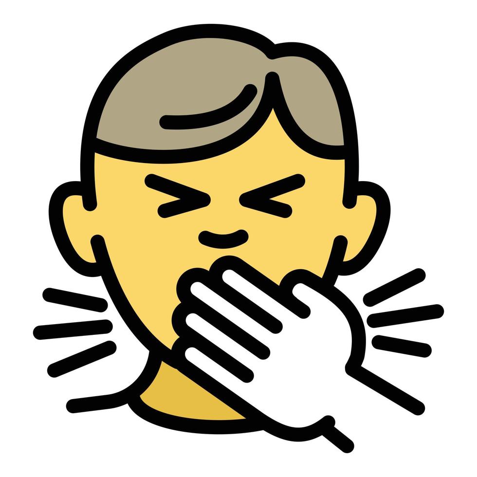 Flu sneeze icon, outline style vector