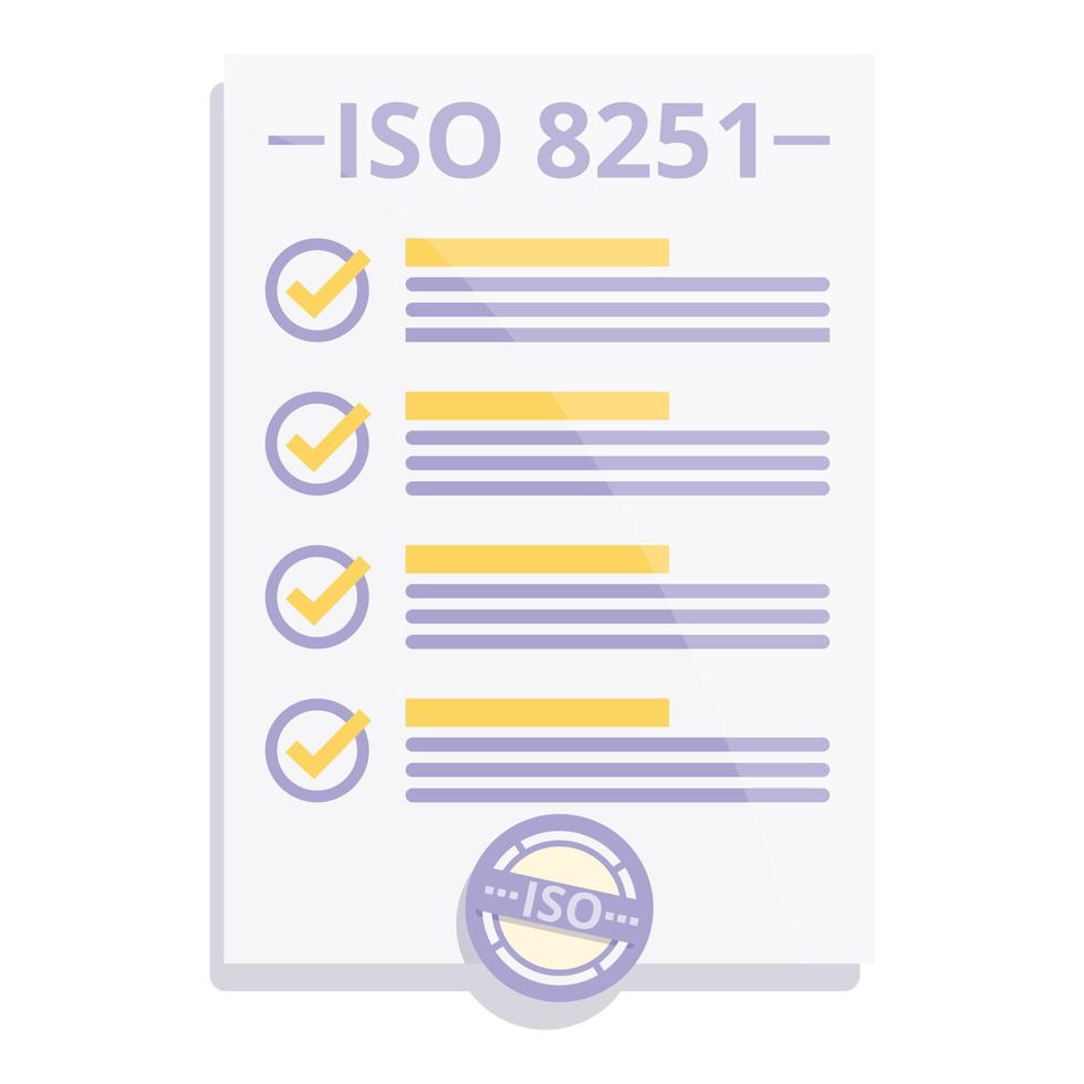 Form iso standard icon, cartoon style vector