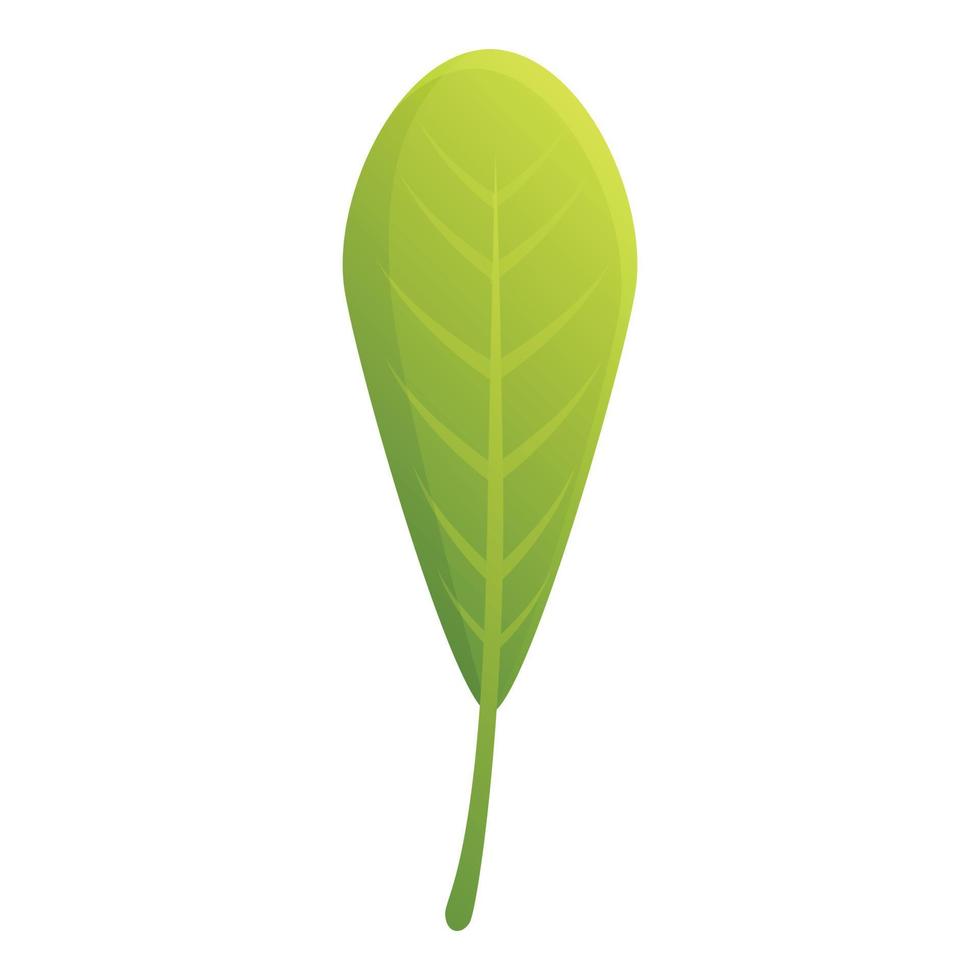 icono de hoja de árbol verde, estilo de dibujos animados vector