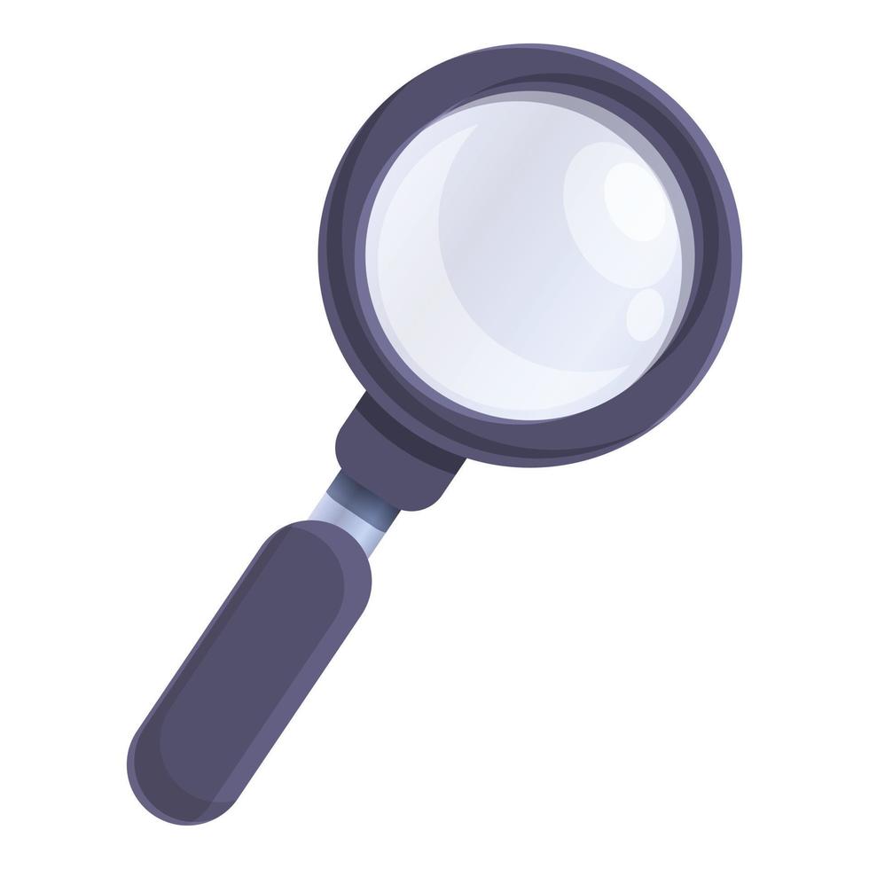 Video editing magnifier icon, cartoon style vector