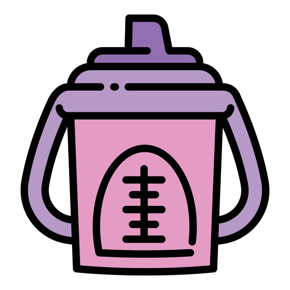 icono de taza de sippy de silicona, estilo de contorno vector