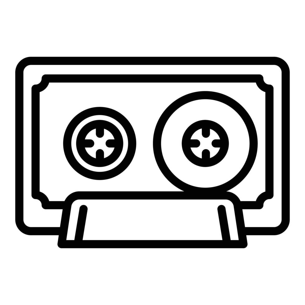 Music cassette icon, outline style vector