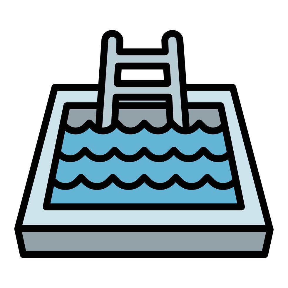 icono de piscina cubierta, estilo de esquema vector