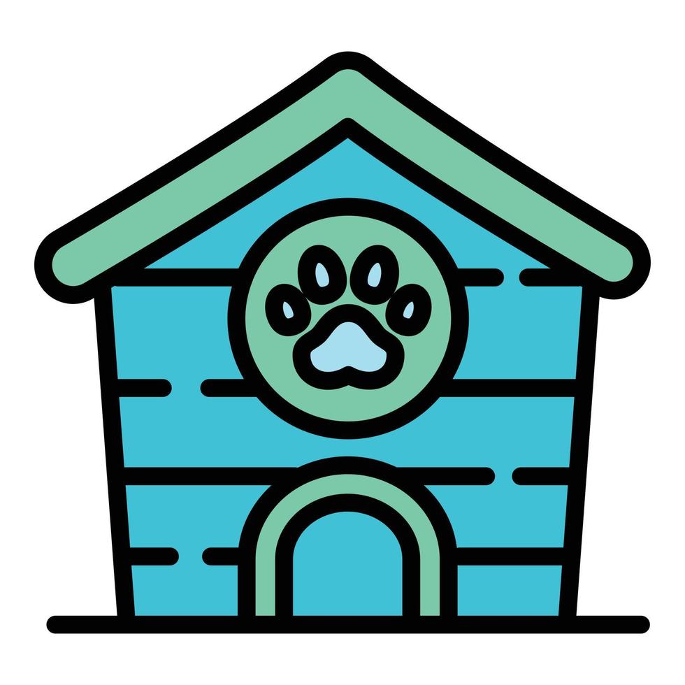 Wood dog house icon, outline style vector