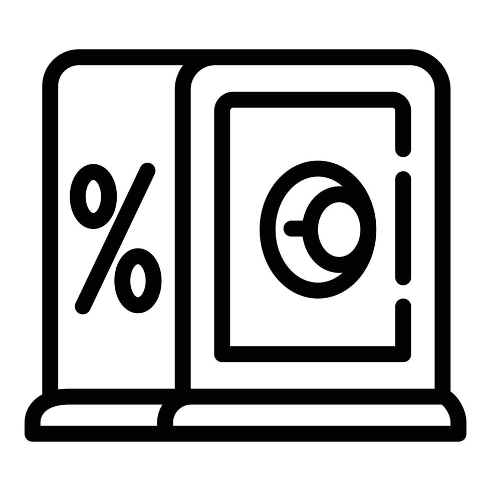 Deposit metal safe icon, outline style vector