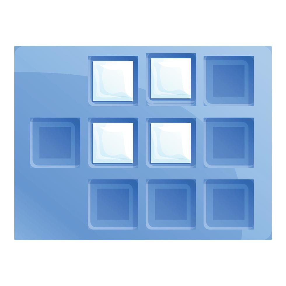 Drink ice cube box icon, cartoon style vector