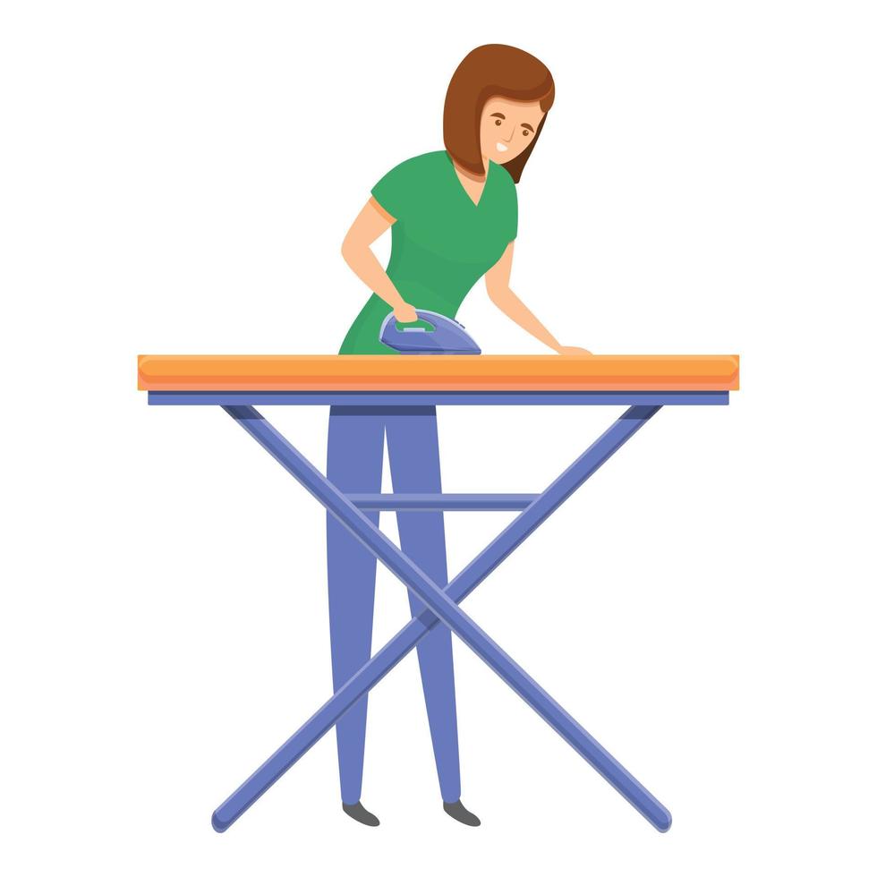 Ironing icon, cartoon style vector