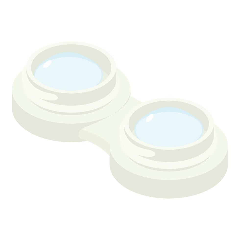 Contact lens case icon, isometric style vector