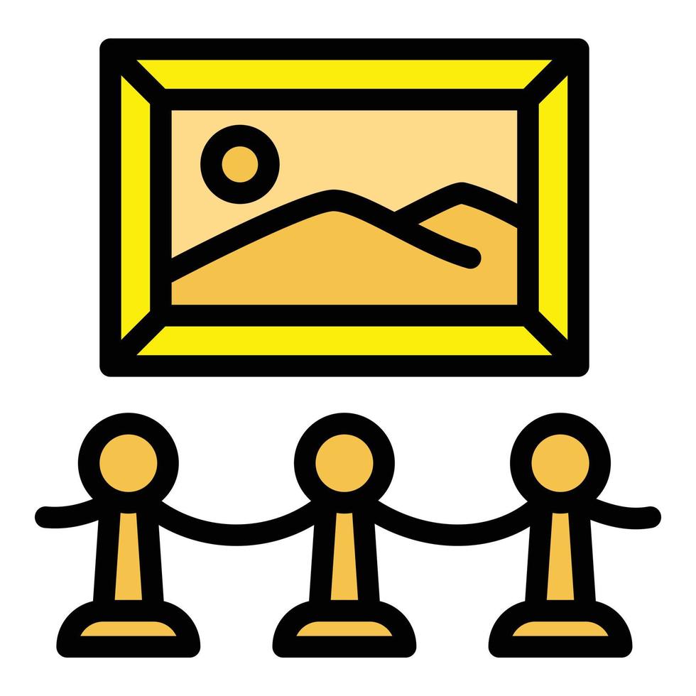 Art exhibition icon, outline style vector